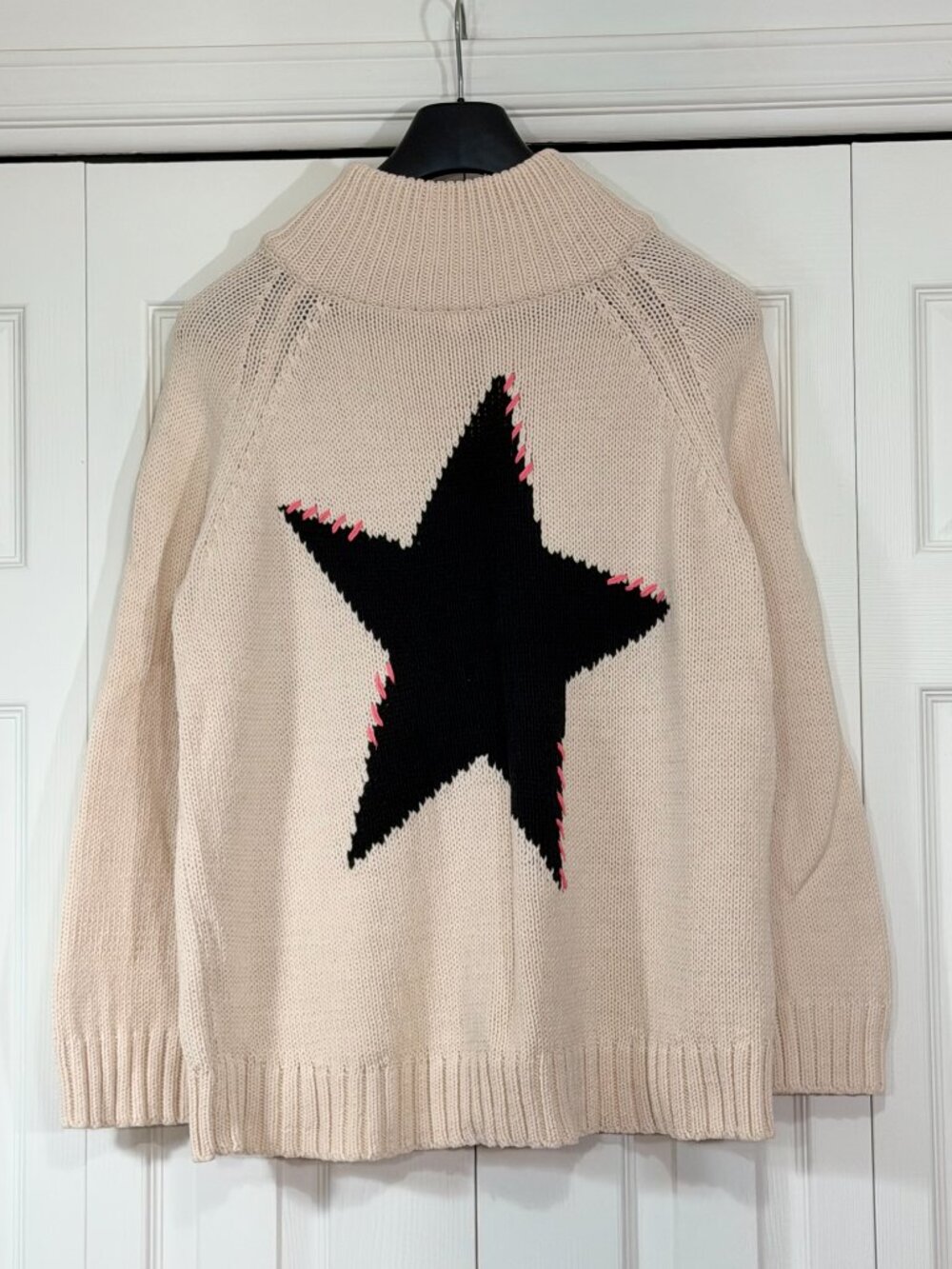 Lisa Todd "Starlight" Sweater with Star on Back in Ecru